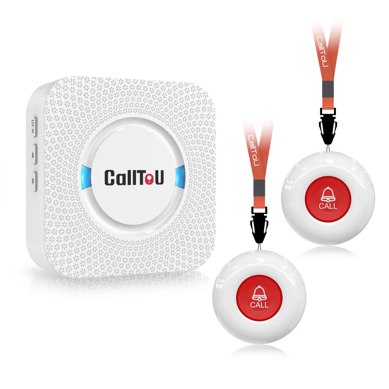 CallToU Caregiver Pager System with 2 Call Buttons & 1 Receiver | 500+ ft Range, Waterproof, 55 Ringtones - main product image