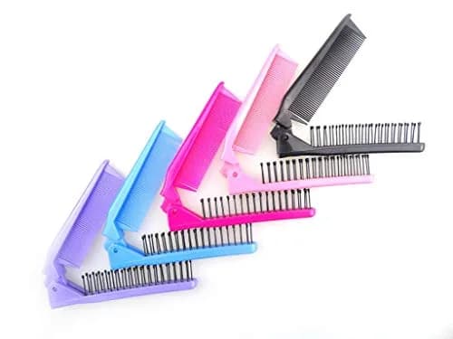 Louise Maelys Folding Hair Comb Double Headed Pocket Travel Comb Purple | Compact, Eco-Friendly, Travel-Ready thumbnail 4