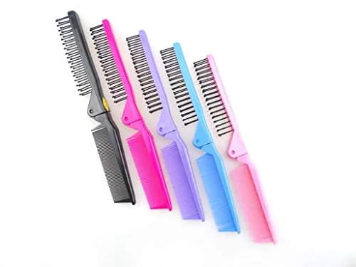 Louise Maelys Folding Hair Comb Double Headed Pocket Travel Comb Purple | Compact, Eco-Friendly, Travel-Ready thumbnail 7