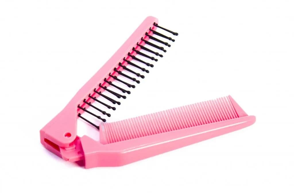 Louise Maelys Folding Hair Comb Pink | Detangles Thick, Curly, or Straight Hair — pink