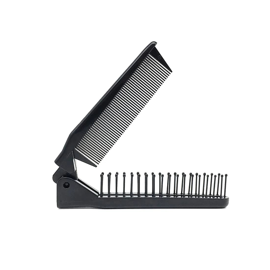 Louise Maelys Folding Hair Comb Pink | Detangles Thick, Curly, or Straight Hair — black