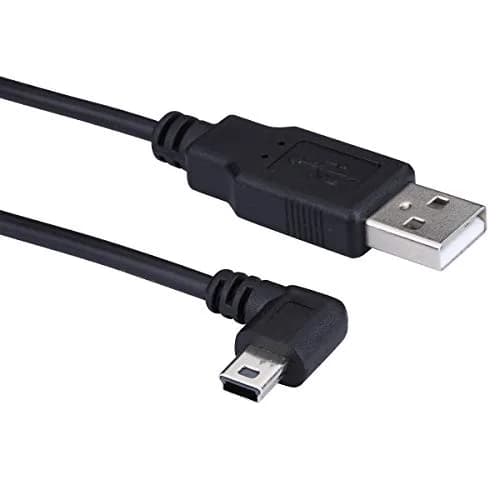 LARRITS 5M (16.4ft) USB 2.0 to Mini USB Cable | Left Angle Power Charge Cord for Dash Cams & GPS thumbnail 1