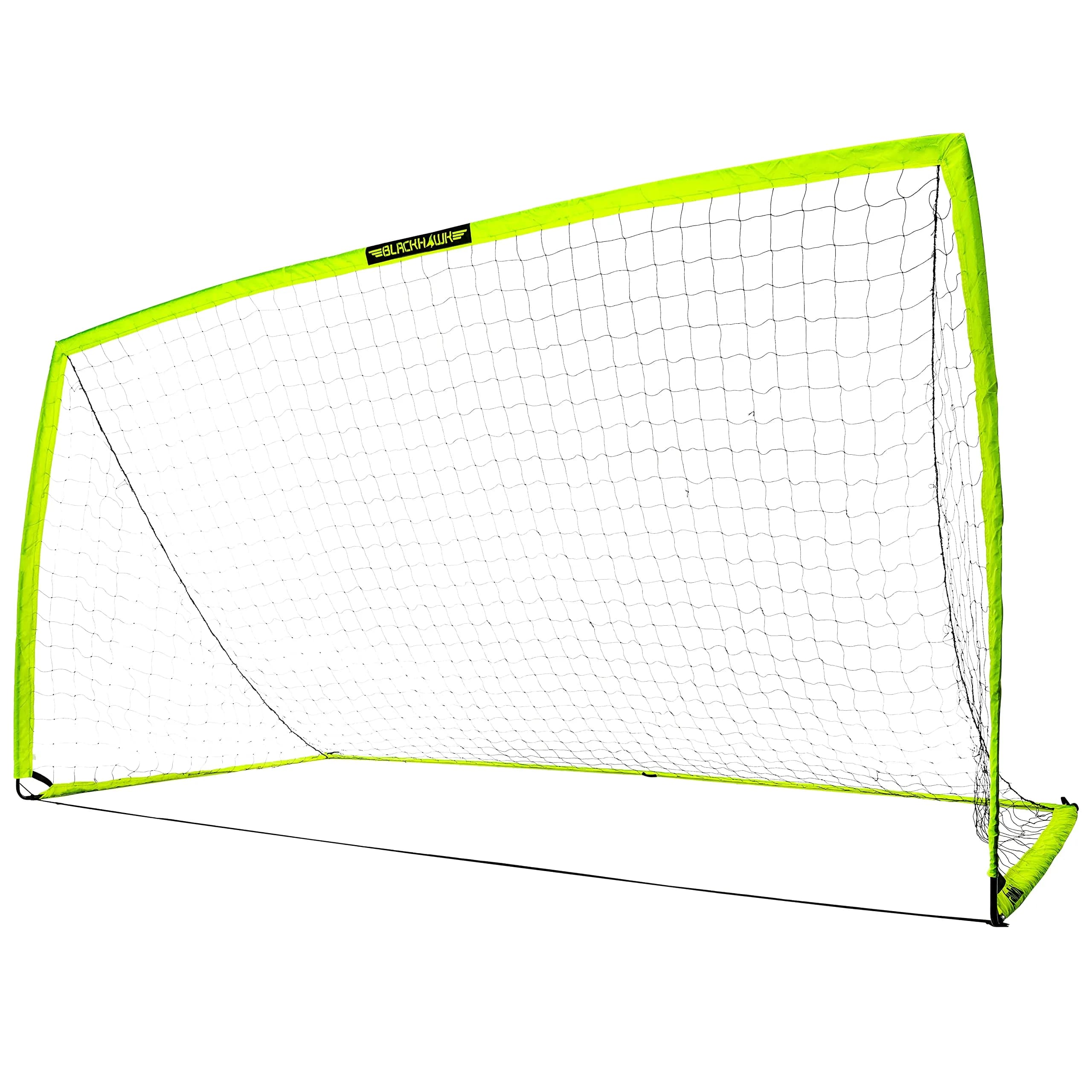 Franklin Sports Blackhawk Portable Soccer Goal, Optic Yellow, 12' x 6' | Lightweight Fiberglass Frame for Backyard & Travel — 12' x 6'
