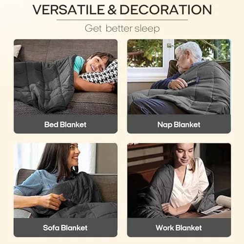 ZonLi Weighted Blanket for Adults 60"x80" | Queen Size Cooling Heavy Blanket with Premium Glass Beads thumbnail 5