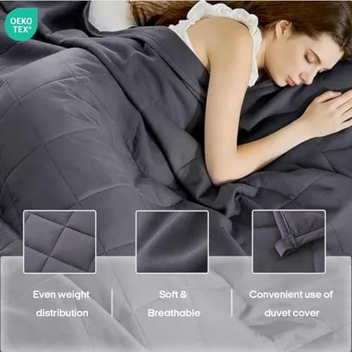 ZonLi Weighted Blanket for Adults 60"x80" | Queen Size Cooling Heavy Blanket with Premium Glass Beads thumbnail 3