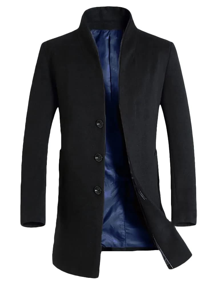 Lavnis Men's Trench Coat Wool Blend Overcoat Slim Fit XL | Elegant Winter Topcoat