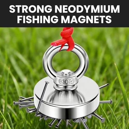 DIYMAG Super Strong Neodymium Fishing Magnet 60mm (2.36 Inch) 227kg (500 LBS) Pulling Force with Countersunk Hole | Industrial Lifting Magnet thumbnail 4