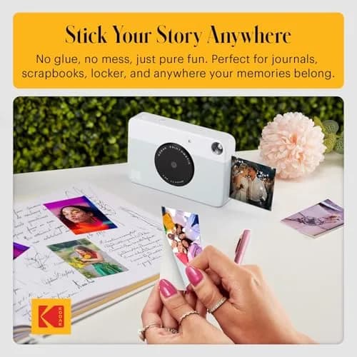 KODAK Printomatic Instant Print Camera Grey | 5MP, 2x3" Sticky-Back Prints thumbnail 5