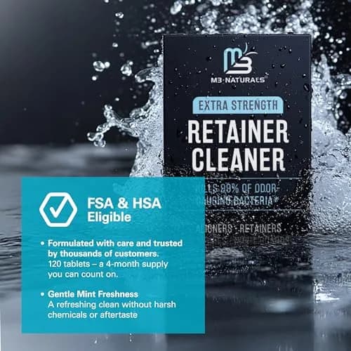 M3 Naturals Mint Retainer Cleaner Tablets 120 Count (4 Month Supply) | Cleans Aligners, Dentures, Mouth Guards thumbnail 6