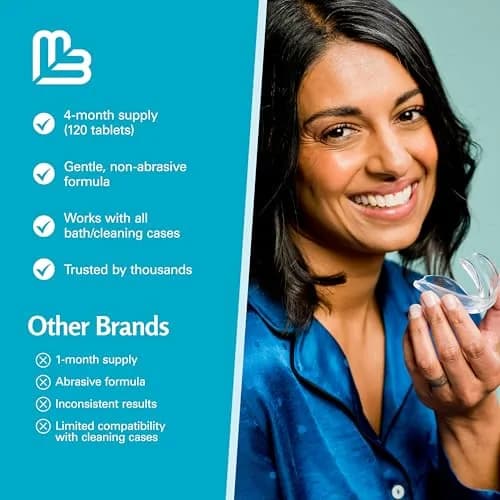 M3 Naturals Mint Retainer Cleaner Tablets 120 Count (4 Month Supply) | Cleans Aligners, Dentures, Mouth Guards thumbnail 8