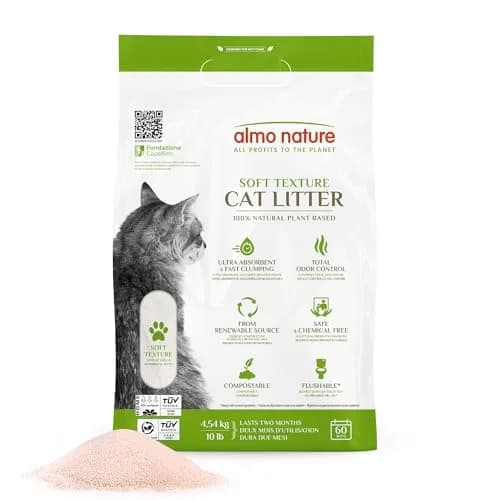 Almo Nature Soft Texture Cat Litter 4.54 kg (10 lb) | Plant-Based Clumping Odor Control thumbnail 1