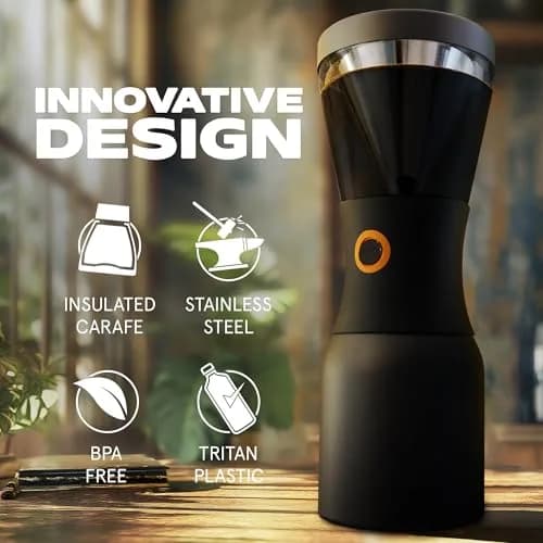 asobu Cold Brew Coffee Maker, Award-Winning 40oz Insulated Cold Brew Brewer with Portable Stainless Steel Carafe – No.1 Europe Coffee Fest Winner, Leakproof, BPA-Free, Keeps Cold 24H thumbnail 5