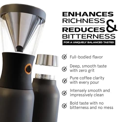 asobu Cold Brew Coffee Maker, Award-Winning 40oz Insulated Cold Brew Brewer with Portable Stainless Steel Carafe – No.1 Europe Coffee Fest Winner, Leakproof, BPA-Free, Keeps Cold 24H thumbnail 6