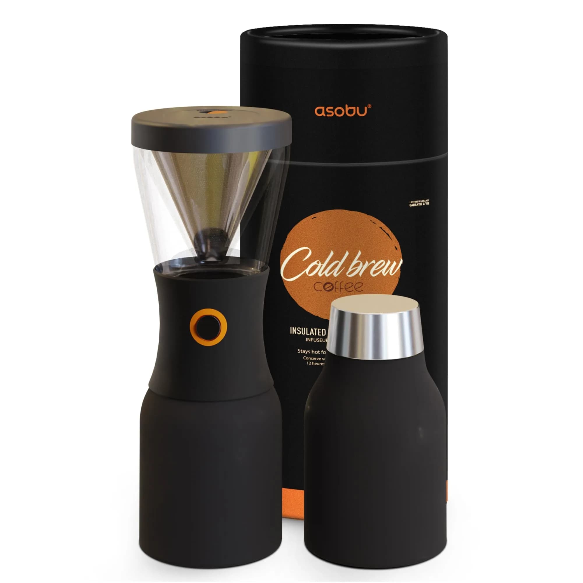 asobu Cold Brew Coffee Maker, Award-Winning 40oz Insulated Cold Brew Brewer with Portable Stainless Steel Carafe – No.1 Europe Coffee Fest Winner, Leakproof, BPA-Free, Keeps Cold 24H - main product image