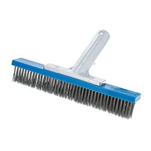 U.S. Pool Supply 10" Stainless Steel Pool Brush Head with Aluminum Handle | Heavy Duty Pool Cleaning Tool thumbnail 1