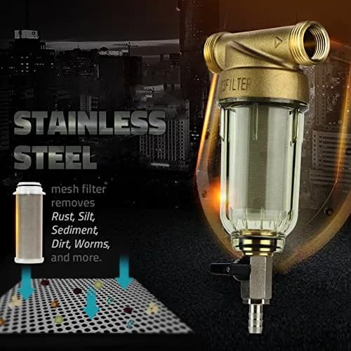 iSpring FWSP1000 Spin Down Filter Replacement Cartridge 1000 Micron | Stainless Steel Mesh Sediment Filter for Whole House Water Treatment thumbnail 2