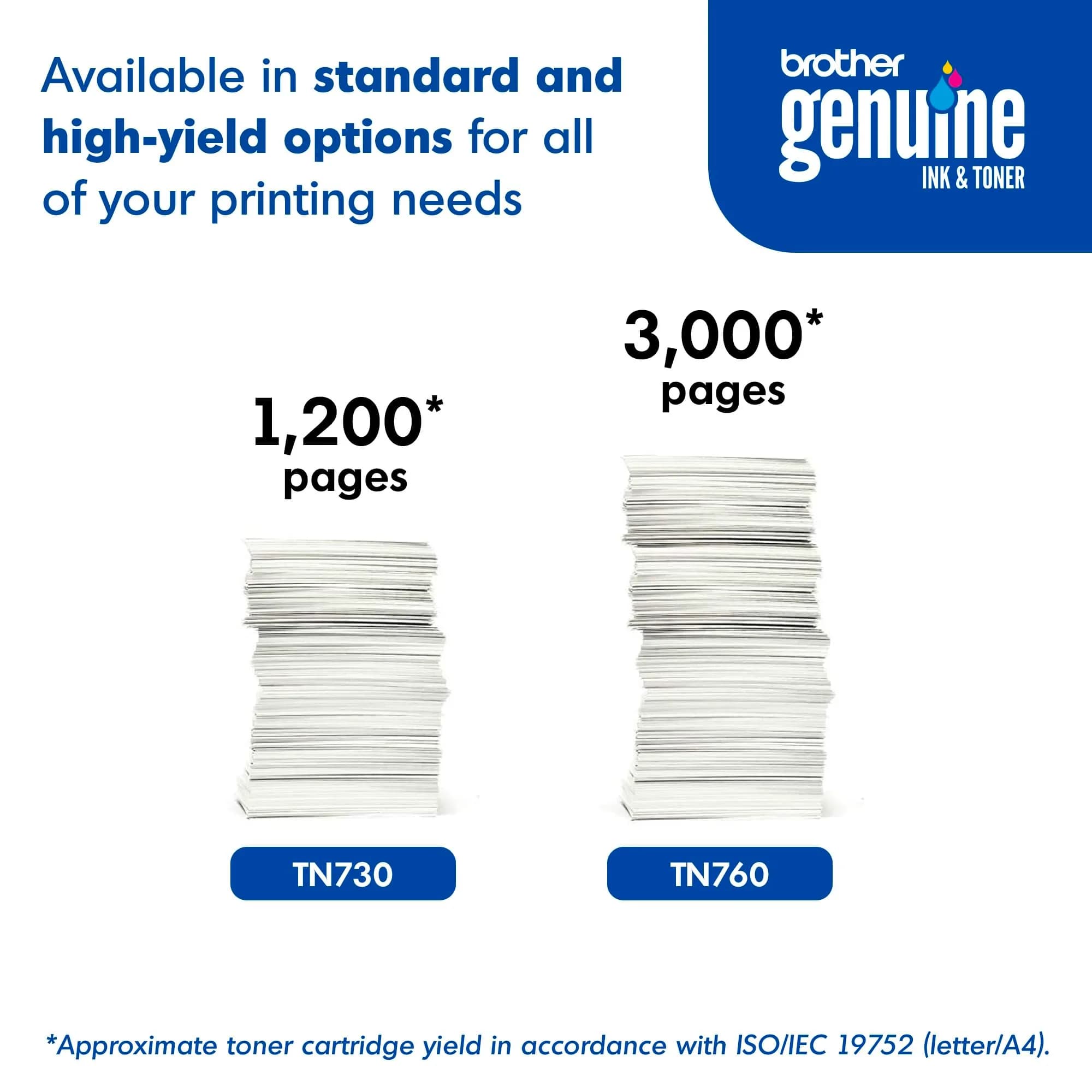 Brother Genuine TN730 Black Toner Cartridge 1200 Pages | Standard Yield Toner for Laser Printers - view 6
