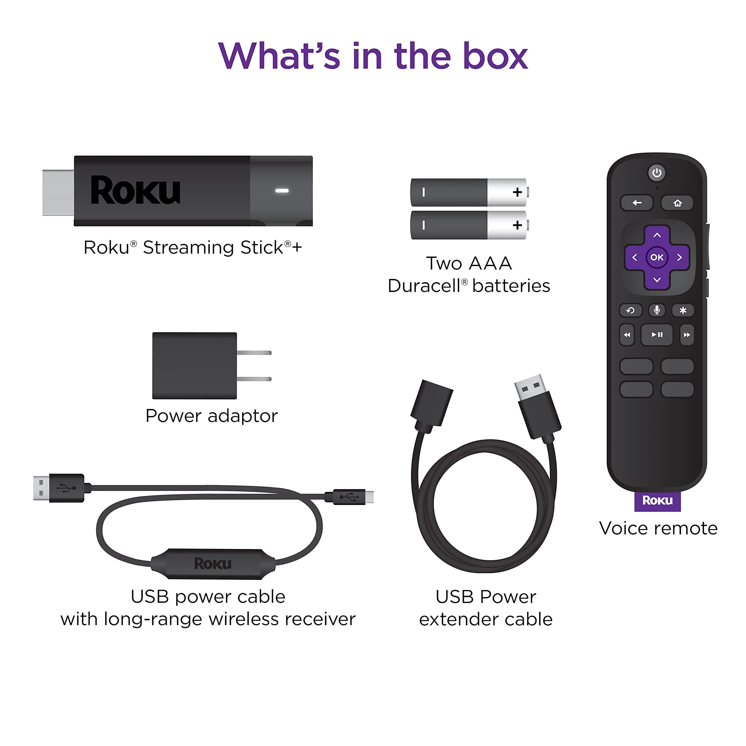 Roku Streaming Stick+ 4K/HDR Streaming Device with Long-Range Wireless & Roku Voice Remote with TV Controls (2 oz) - view 7