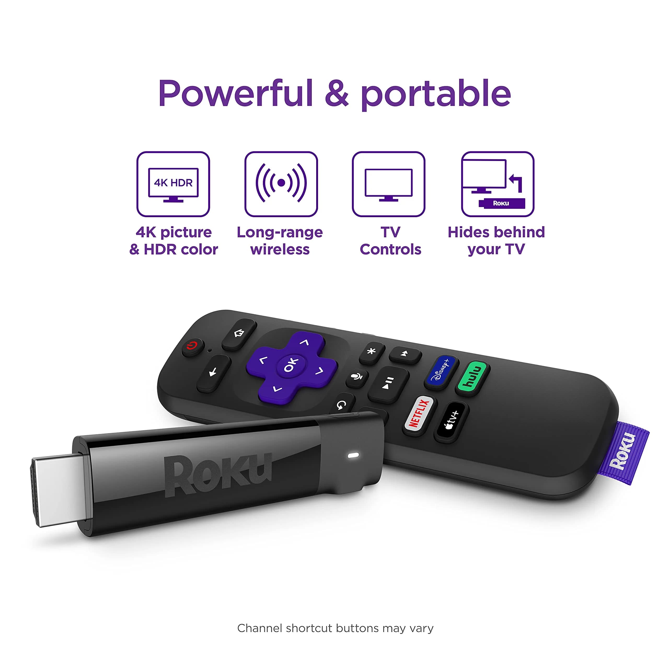 Roku Streaming Stick+ 4K/HDR Streaming Device with Long-Range Wireless & Roku Voice Remote with TV Controls (2 oz) - view 2