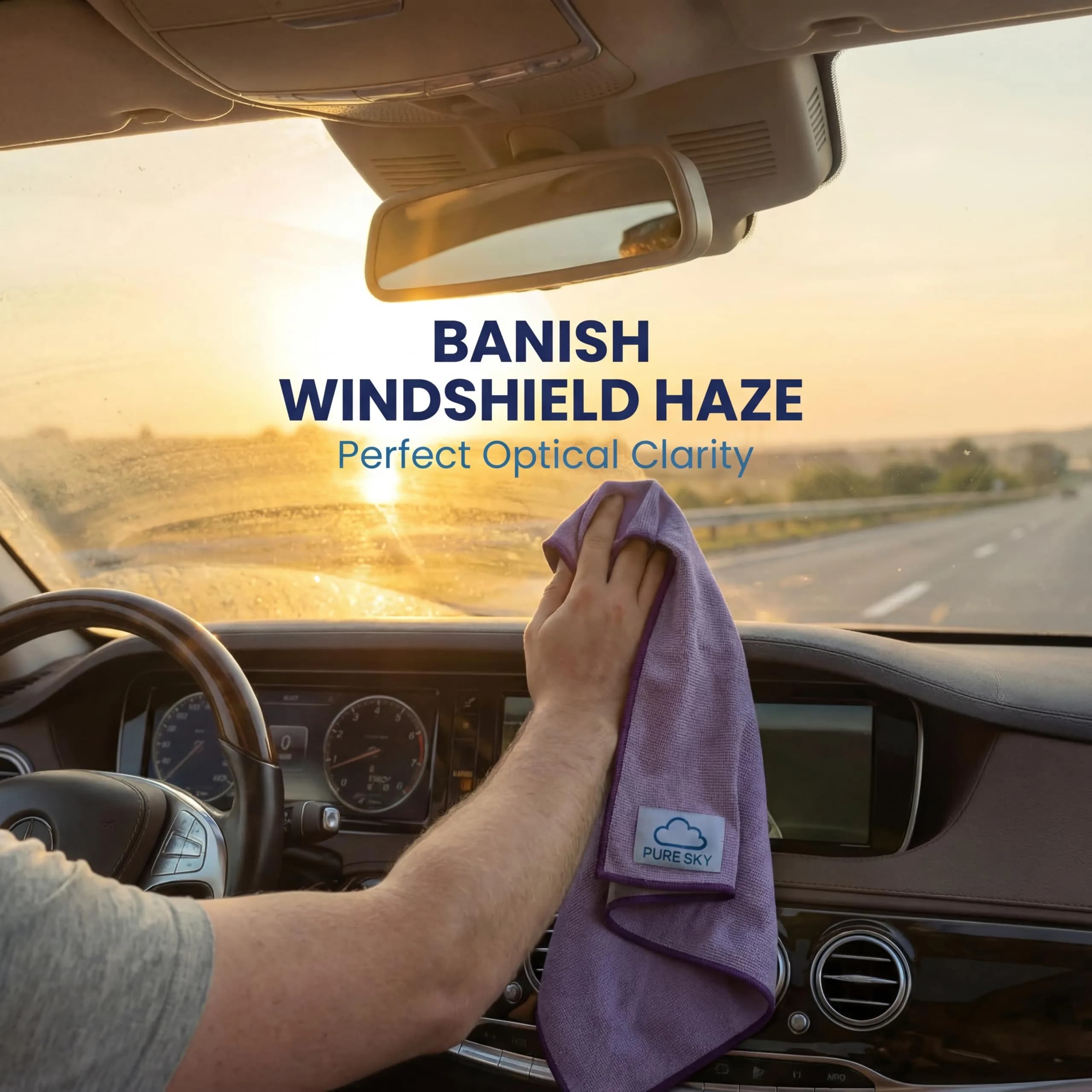 Pure Sky Window & Glass Cleaning Cloth 36.4cm x 31.9cm (14.2" x 12.6") | Patented DUO-FECT Technology for Streak-Free Cleaning - view 7