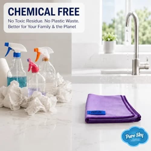 Pure Sky Window & Glass Cleaning Cloth 36.4cm x 31.9cm (14.2" x 12.6") | Patented DUO-FECT Technology for Streak-Free Cleaning thumbnail 8