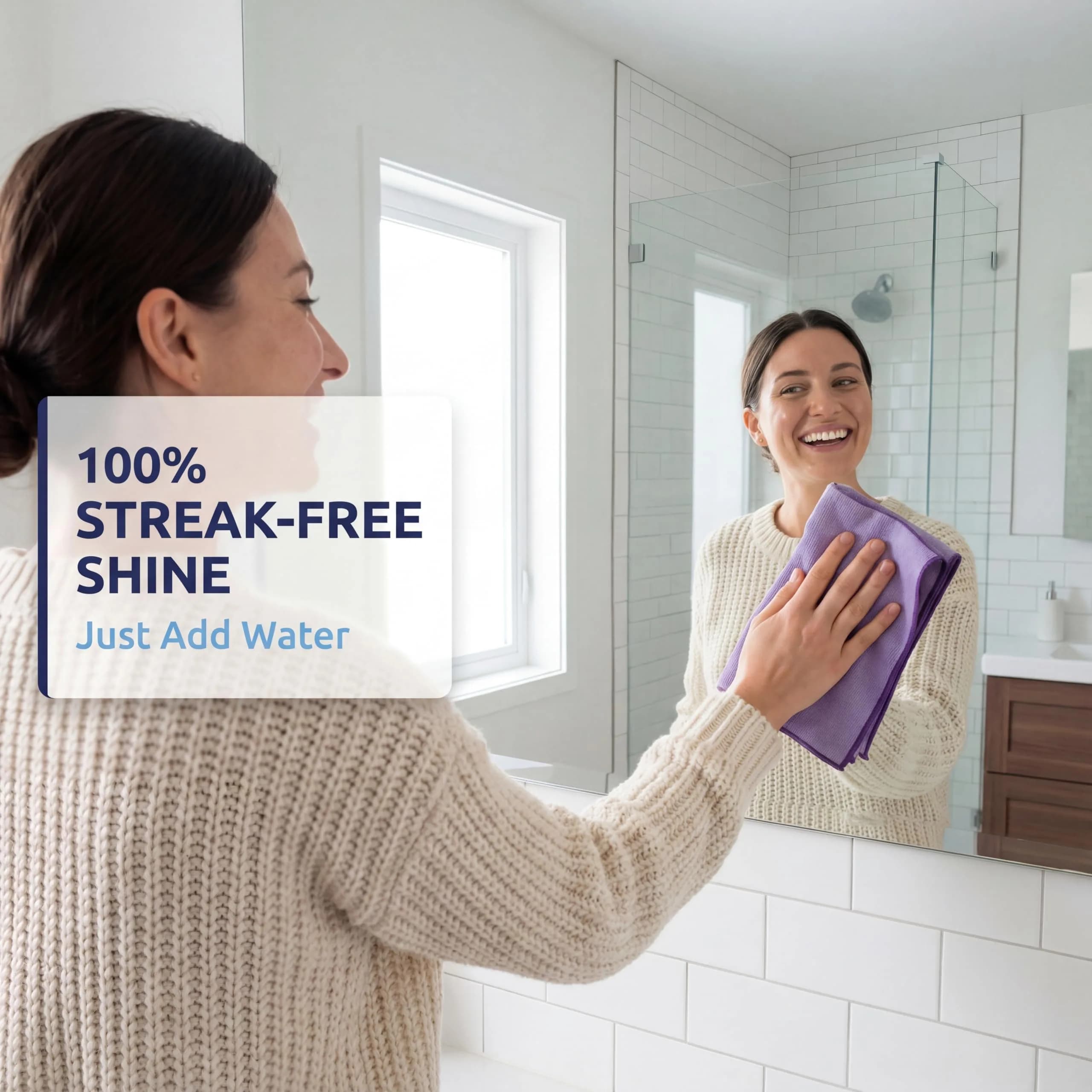 Pure Sky Window & Glass Cleaning Cloth 36.4cm x 31.9cm (14.2" x 12.6") | Patented DUO-FECT Technology for Streak-Free Cleaning - view 3