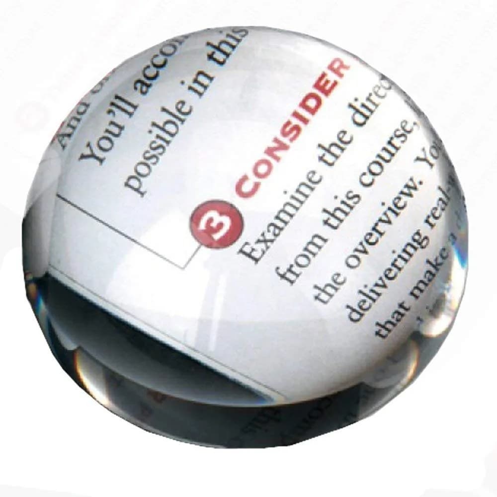Amlong Crystal Paperweight & Magnifier 4 inch | Clear Glass Desk Accessory - main product image