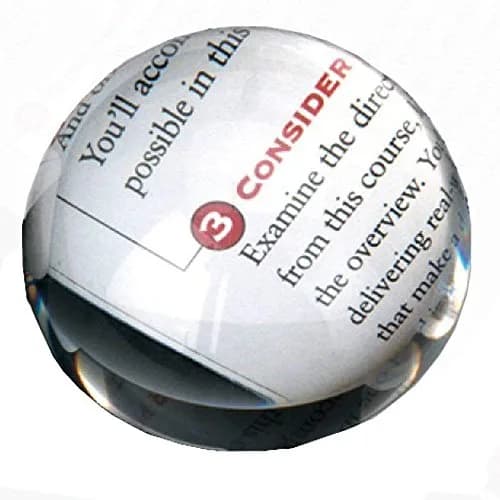 Amlong Crystal Paperweight & Magnifier 4 inch | Clear Glass Desk Accessory thumbnail 1