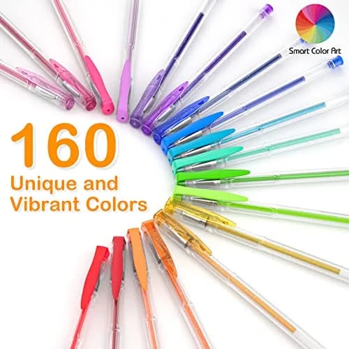Smart Color Art Gel Pens Set 320 Pack | 160 Colors, 160 Refills, Smooth Ink, Vibrant Rainbow for Adult Coloring thumbnail 3
