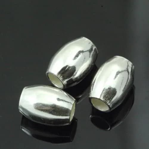 Adabele Sterling Silver Beads 20pcs 8mm Oval Rice | Hypoallergenic Jewelry Components thumbnail 3