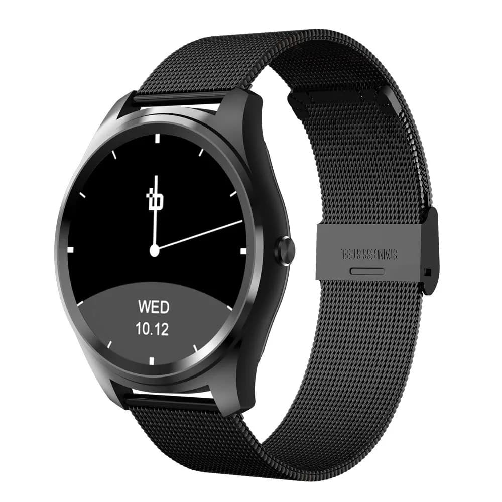 Beantech Fusion Smart Watch for Apple/Android Phones, Black Stainless Steel Strap | Classic Design with IPS Touch Screen - main product image