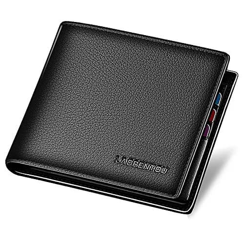 LAORENTOU Genuine Leather Bifold Wallet for Men | Slim Design with Zipper Coin Pocket thumbnail 1