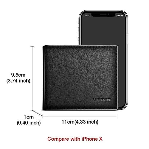 LAORENTOU Genuine Leather Bifold Wallet for Men | Slim Design with Zipper Coin Pocket thumbnail 2