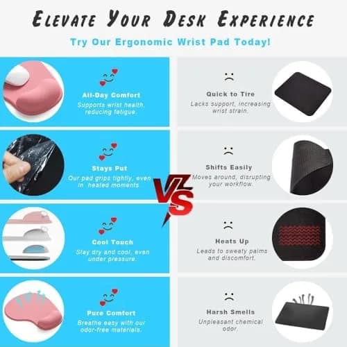 DEMON CHEST Office Mousepad with Gel Wrist Support | Ergonomic Gaming Desk Mat for Laptop & Computer thumbnail 6