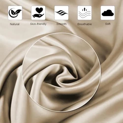 Ravmix 21 Momme 100% Mulberry Silk Pillow Case Standard 20x26 inches, Taupe | Frizz-Free Hair & Skin Care, Breathable & Cooling thumbnail 7