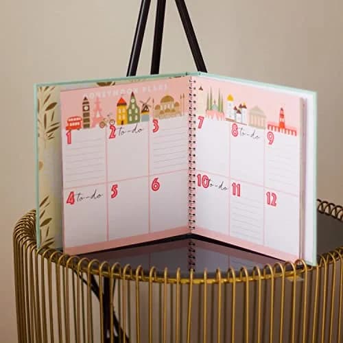 Pillow & Toast Honeymoon Travel Journal 8 x 8 inches | Memory Album for Couples & Anniversary thumbnail 8