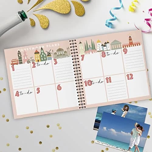 Pillow & Toast Honeymoon Travel Journal 8 x 8 inches | Memory Album for Couples & Anniversary thumbnail 2
