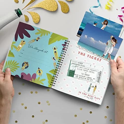 Pillow & Toast Honeymoon Travel Journal 8 x 8 inches | Memory Album for Couples & Anniversary thumbnail 3