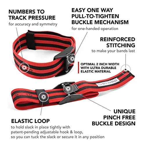 BFR BANDS PRO X Occlusion Bands – 2 Pack, 2 Inch Wide | Blood Flow Restriction for Arms & Legs thumbnail 2