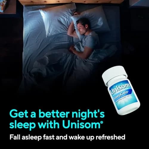 Unisom SleepGels Nighttime Sleep Aid Capsules 50mg | Non-Habit-Forming Sleep Support for Adults thumbnail 3
