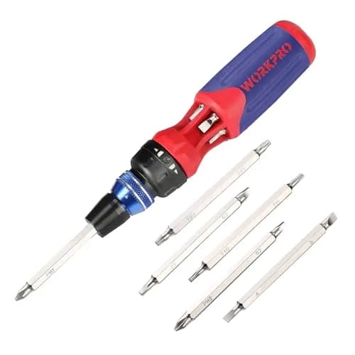 WORKPRO 12-in-1 Ratcheting Multi-Bit Screwdriver Set | Ergonomic Handle & Auto-Lock Bits for Home & DIY thumbnail 1