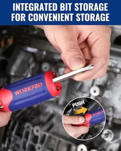WORKPRO 12-in-1 Ratcheting Multi-Bit Screwdriver Set | Ergonomic Handle & Auto-Lock Bits for Home & DIY thumbnail 4