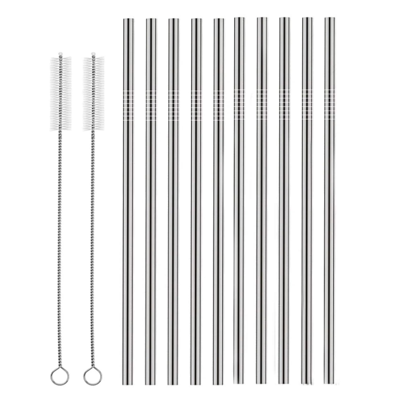 HuaQi Stainless Steel Drinking Straws 10.5'' | Reusable & Eco-Friendly (70-120 chars) — 10.5 Inch 10pcs Straight