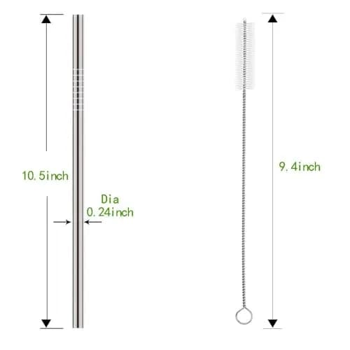 HuaQi Stainless Steel Drinking Straws 10.5'' | Reusable & Eco-Friendly (70-120 chars) thumbnail 2