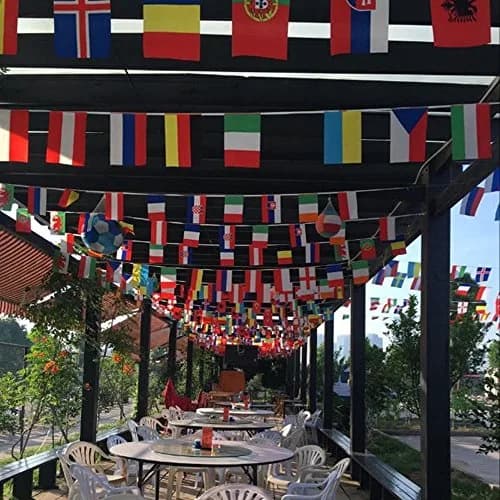Anley 100 Countries String Flag, International Bunting Pennant Banner, Decoration for Grand Opening, Sports Bar, Party Events - 82 Feet 100 Flags | Vivid UV Fade-Resistant Polyester thumbnail 6