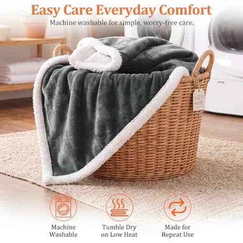 Catalonia Sherpa Wearable Blanket with Sleeves and Pocket | Cozy Adult Throw with Sleeves, 72" x 55" thumbnail 8