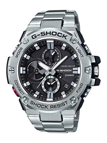 Casio G-Shock GST-B100D-1ACR Analog Quartz Watch 53.8mm Silver | Shock Resistant & Bluetooth thumbnail 1