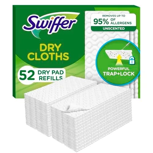 Swiffer Sweeper Dry Sweeping Pad Refills, 52 Count (1.1 kg) | Traps & Locks Dirt, Hair, Pet Dander — Swiffer Sweeper Refills