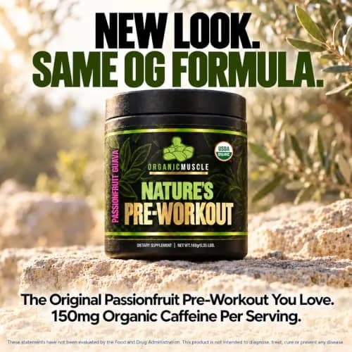 Organic Muscle Pre Workout Powder, Passionfruit Guava | USDA Organic, Vegan, Low Caffeine for Endurance thumbnail 4