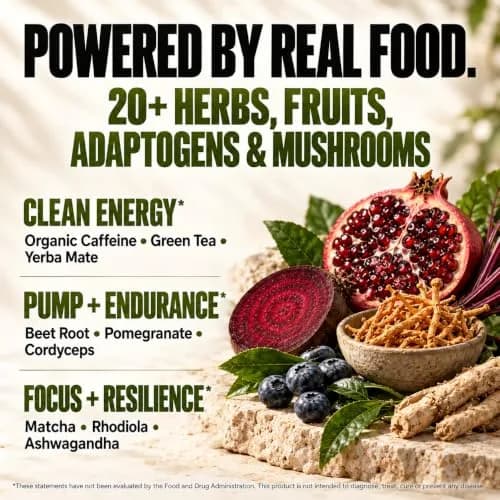 Organic Muscle Pre Workout Powder, Passionfruit Guava | USDA Organic, Vegan, Low Caffeine for Endurance thumbnail 2